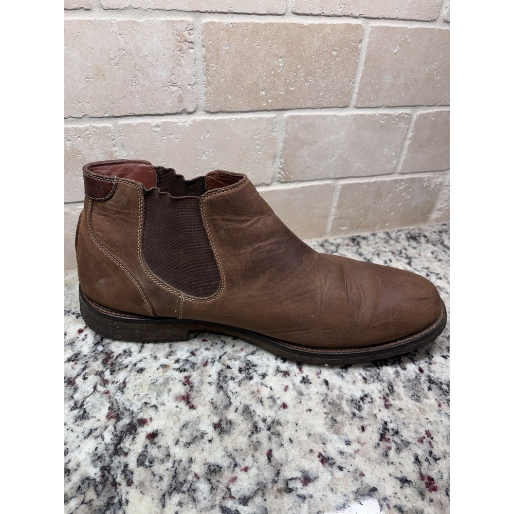 Johnson & Murphy Men's Brown Nubuck Leather Chelsea Ankle Boots 13M - Picture 3 of 10